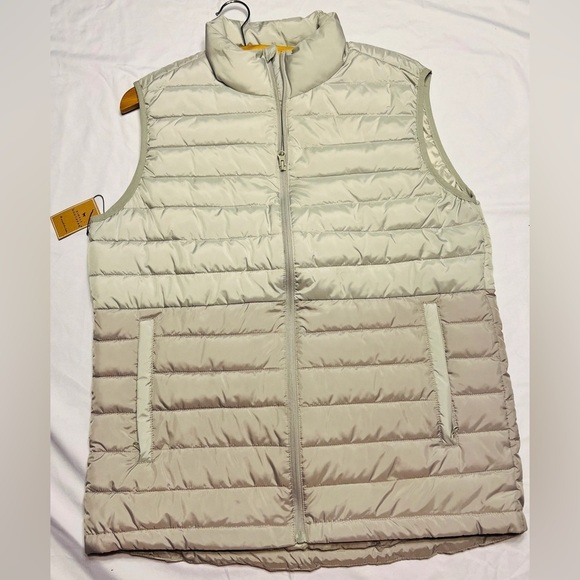 NWT Simply Southern Gray Ombré Puffy Puffer Full Zip Vest Size Large - Picture 1 of 5